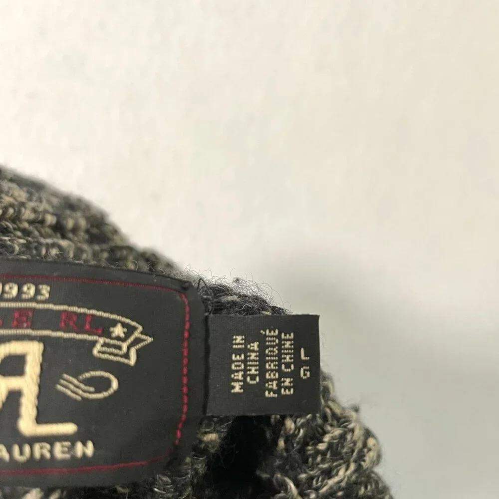 Ralph Lauren Double RL Black Marled Turtleneck Sweater - Picture 6 of 8